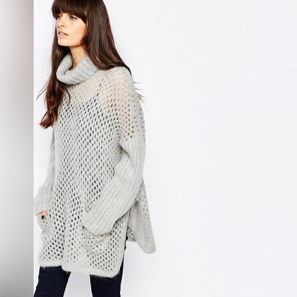 Reiss Fanella wool blend Roll Neck Cape Knit Jumper sweater